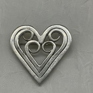 Sterling Silver Heart Brooch